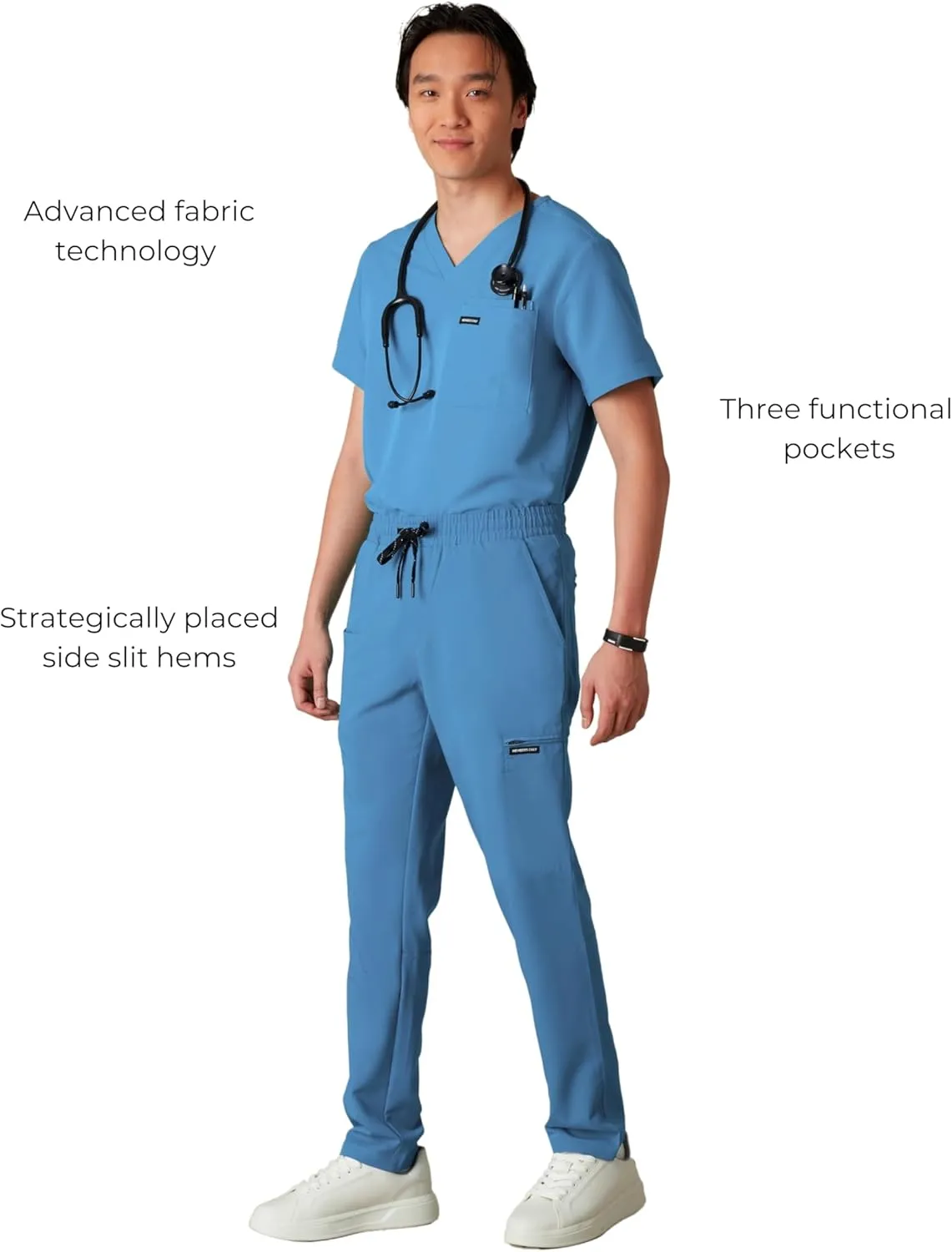 Members Only Men's Hampton Open Bottom Scrub | Mens Scrub Pants | Jogger Scrubs for Men | Men's Medical Scrub Pants