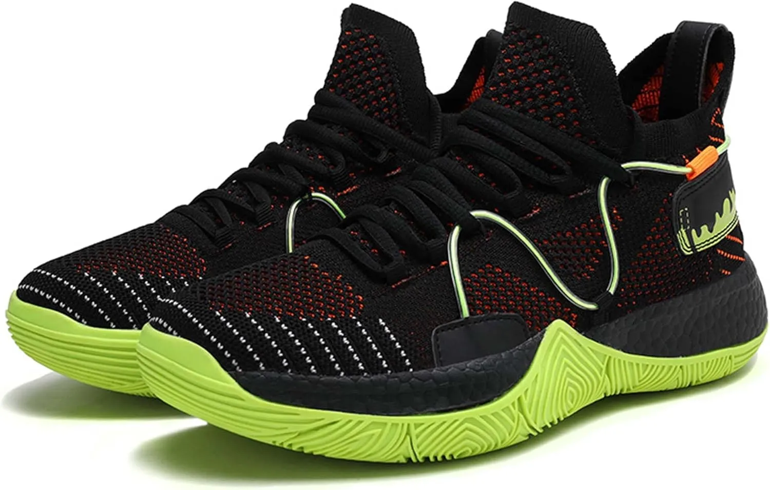 Mens and Womens Mesh Fabric Breathable Basketball Sneakers Mid Top Lace Up Casual Sneakers Non Slip and Breathable Fitness Training Shoes Lightweight Outdoor Hiking Shoes Baseball Sneakers