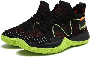 Mens and Womens Mesh Fabric Breathable Basketball Sneakers Mid Top Lace Up Casual Sneakers Non Slip and Breathable Fitness Training Shoes Lightweight Outdoor Hiking Shoes Baseball Sneakers