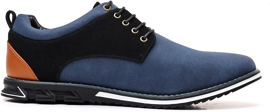 Mens Dress Sneakers Wide Comfortable Casual Dress Shoes Oxford Lace-up Business Casual Walking Dress Shoes for Men