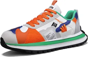 Mens Fashion Multicolor Lace-Up Platform Sneakers Low-Top Non Slip Round Toe Casual Chunky Sports Shoes for Gym Sports Tennis Jogging Running Walking