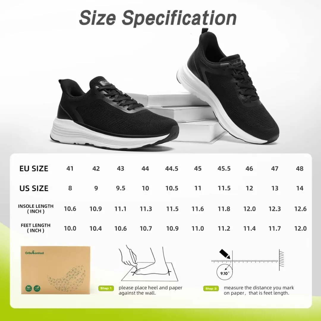Men's Orthopedic Fashion Sneakers: Comfortable Arch Support Plantar Fasciitis Orthotic Walking Shoes, Casual Work Supportive Sport Athletic Flat Feet Shoes for Foot and Heel Pain Relief