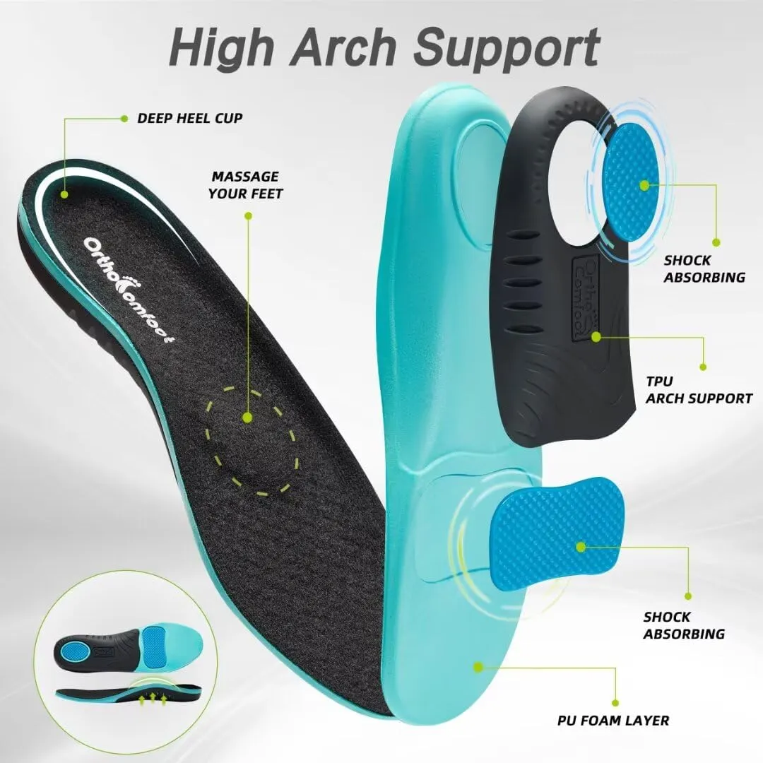 Men's Orthopedic Fashion Sneakers: Comfortable Arch Support Plantar Fasciitis Orthotic Walking Shoes, Casual Work Supportive Sport Athletic Flat Feet Shoes for Foot and Heel Pain Relief