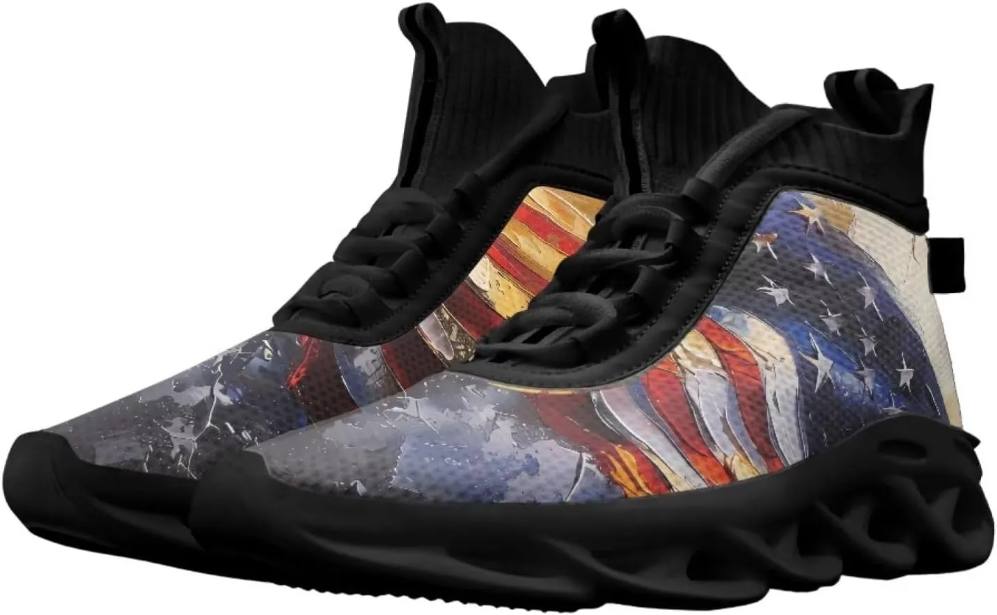 Men's Shoes High Top Blade Shoes Non Slip Athletic Sneakers for Running, Fitness