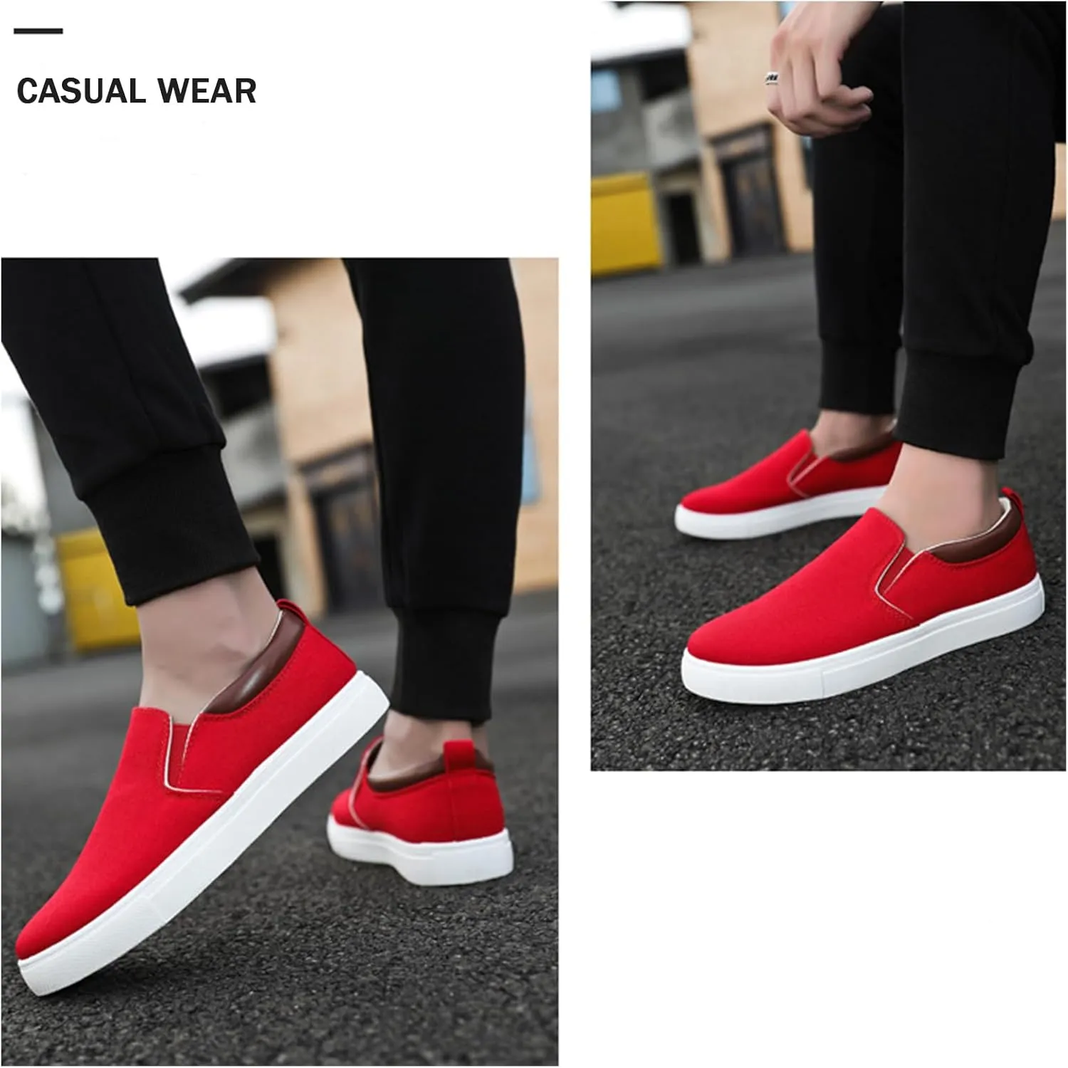 Mens Slip on Shoes, Casual Canvas Shoes, Men Canvas Low top Shoes, Fashion Shoes with Comfortable and Breathable