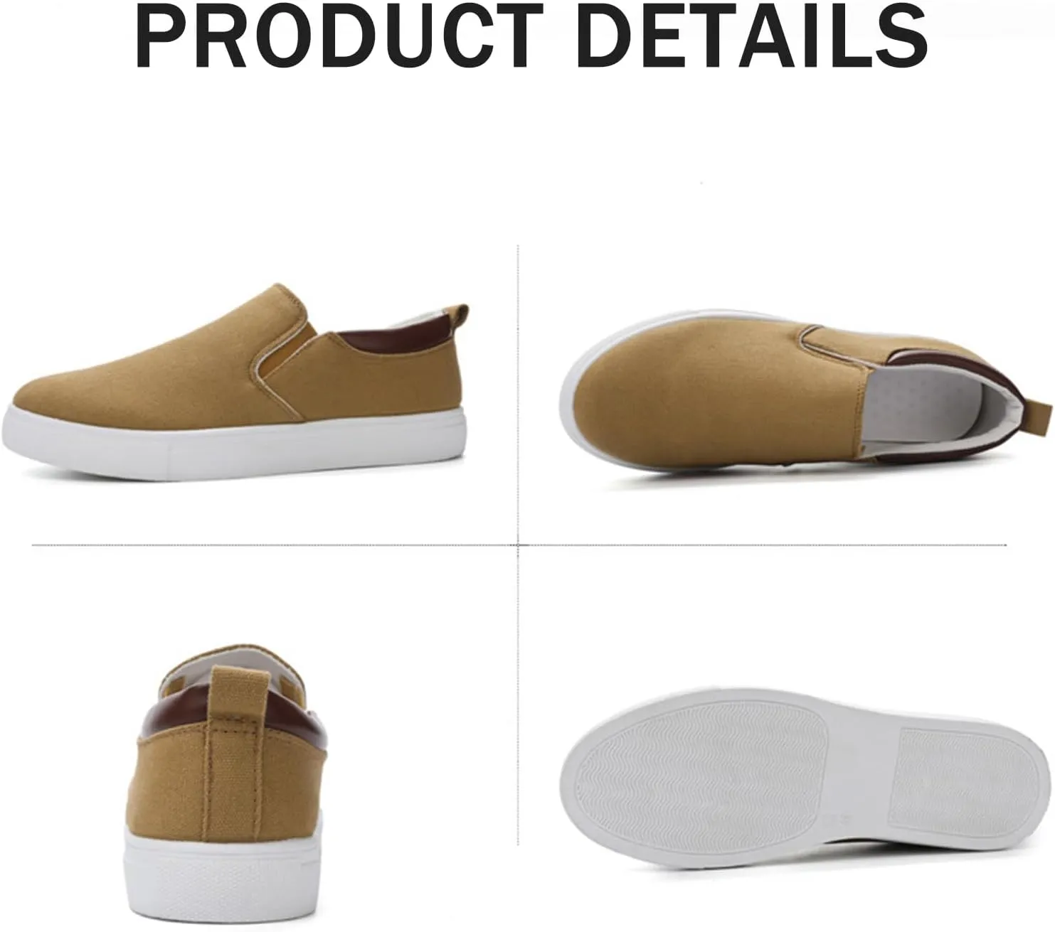 Mens Slip on Shoes, Men Canvas Low top Shoes, Fashion Shoes with Comfortable and Breathable