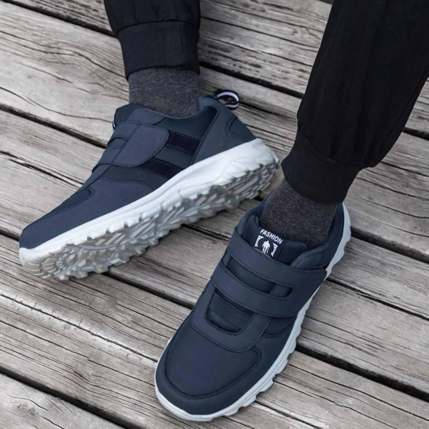 Mens Slip on Sneakers Comfortable Breathable Lightweight Casual Sneaker Non Slip Hook Loop Walking Sport Shoes Orthopedic Walking Shoes