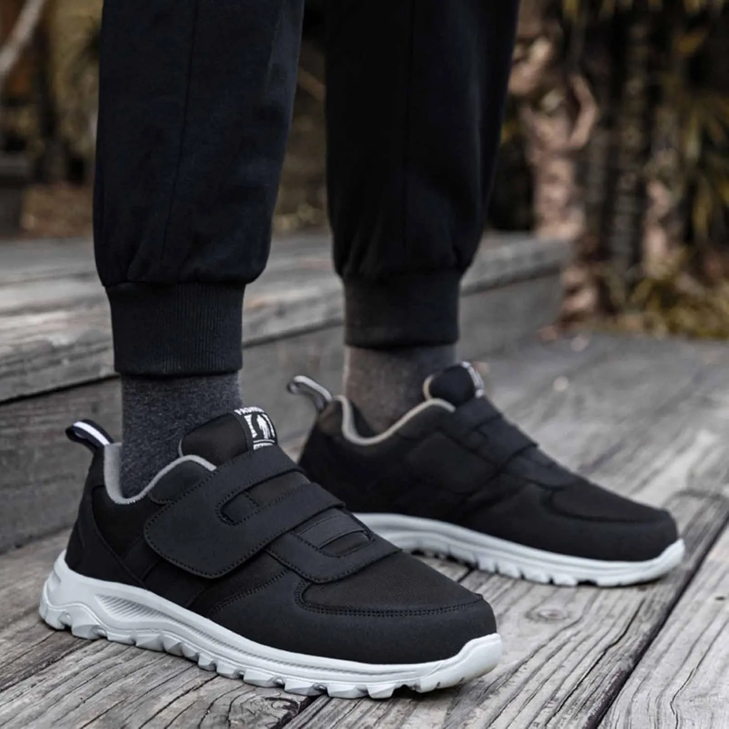 Mens Slip on Sneakers Comfortable Breathable Lightweight Casual Sneaker Non Slip Hook Loop Walking Sport Shoes Orthopedic Walking Shoes