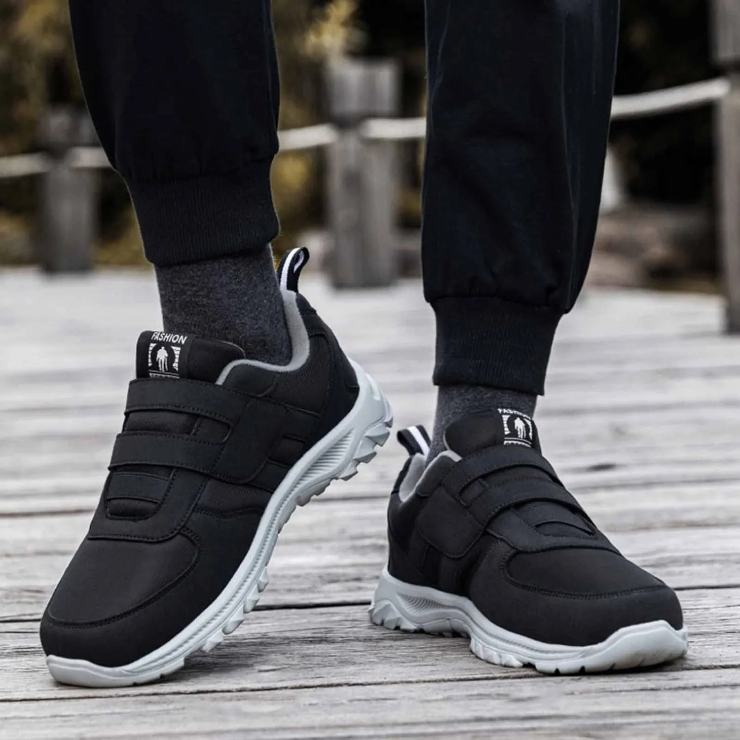 Mens Slip on Sneakers Comfortable Breathable Lightweight Casual Sneaker Non Slip Hook Loop Walking Sport Shoes Orthopedic Walking Shoes