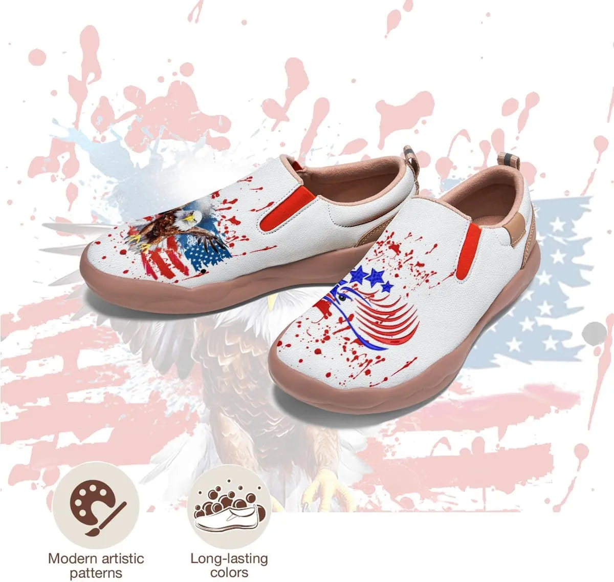 Men's Travel Shoes Slip On Loafers Art Painted Casual Walking Sneakers Wolf Totem Sole