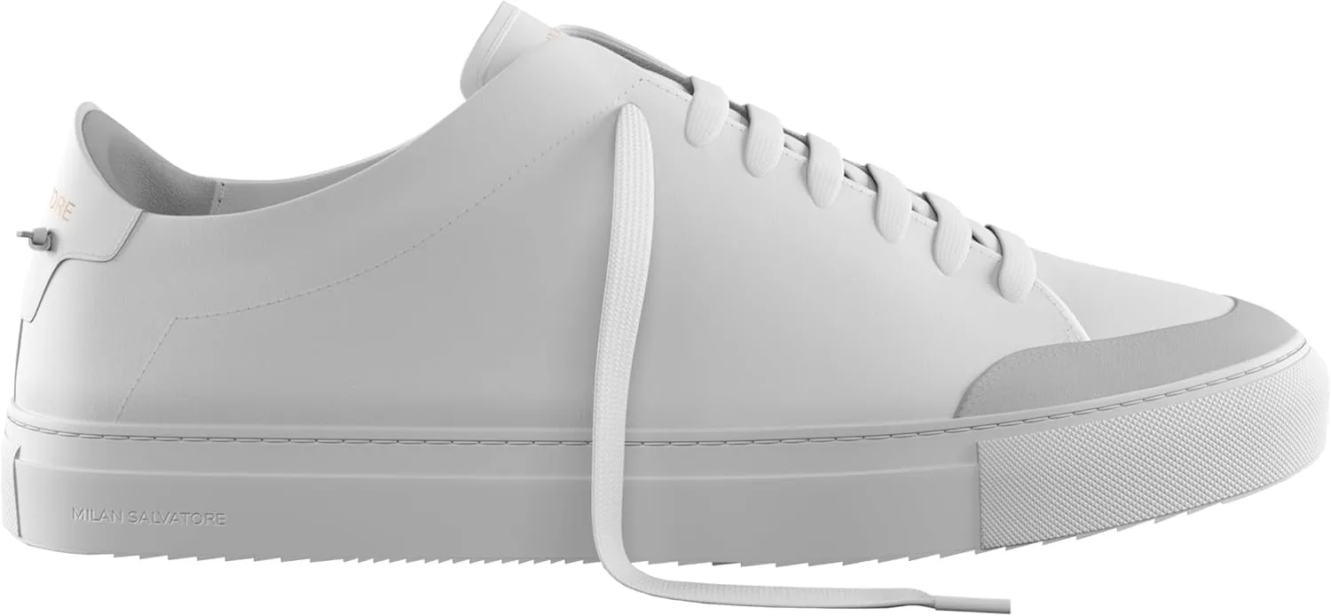 Men's White Everyday Sneaker - White Sneakers Shoes for Men - Classic Premium Italian Leather Walking & Casual Fashion Sneakers Shoes with Comfort Lace Up
