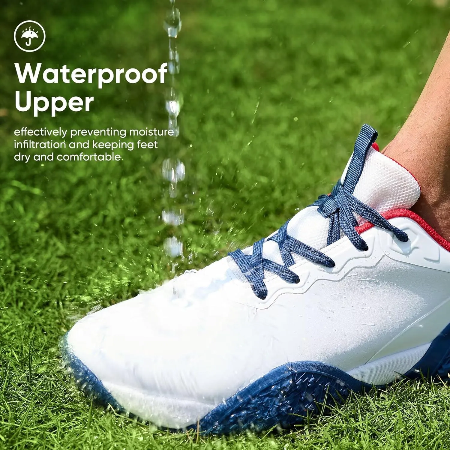 Mens Wide Golf Shoes Spikeless Waterproof Lightweight Outdoor Golf Sport Training Sneakers