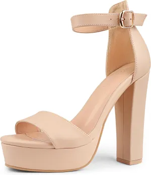 MERUMOTE Women's Fashion Platform Sandals Block Heels Wedding Summer Dress Shoes