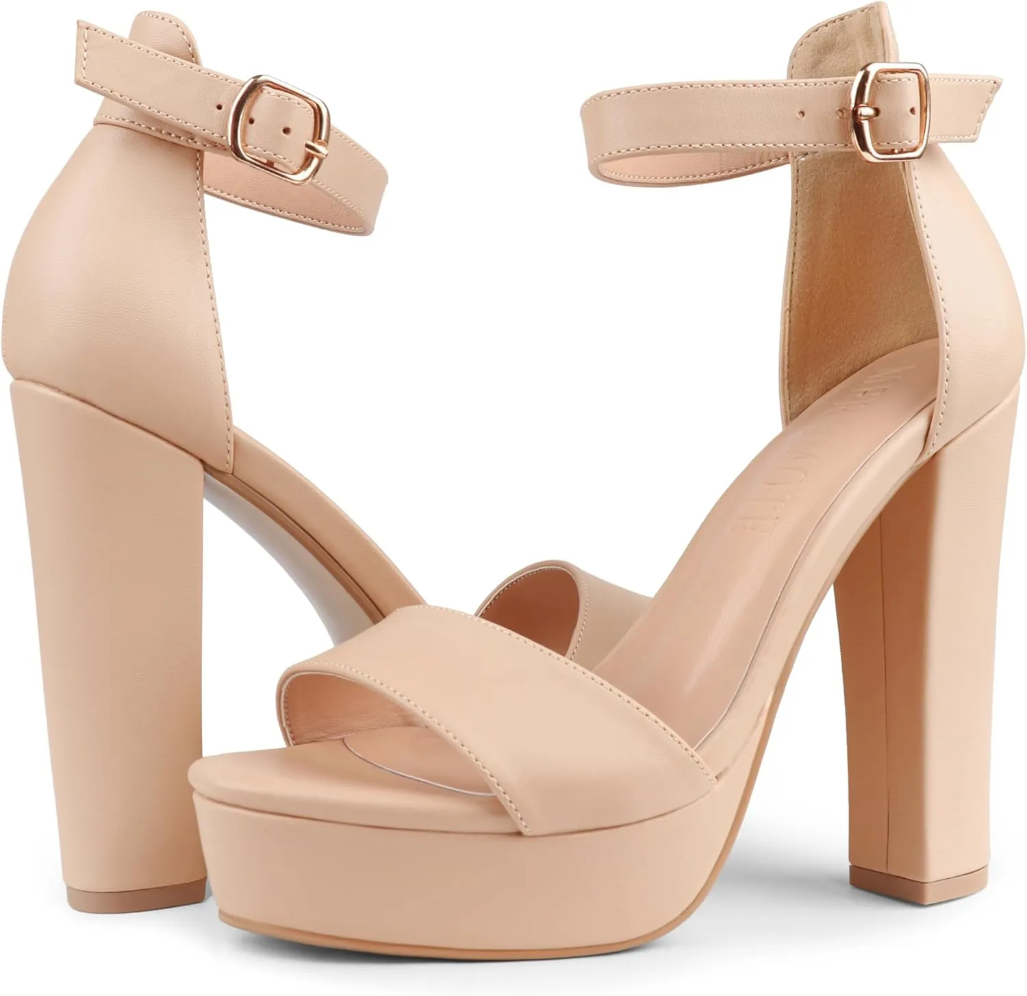 MERUMOTE Women's Fashion Platform Sandals Block Heels Wedding Summer Dress Shoes