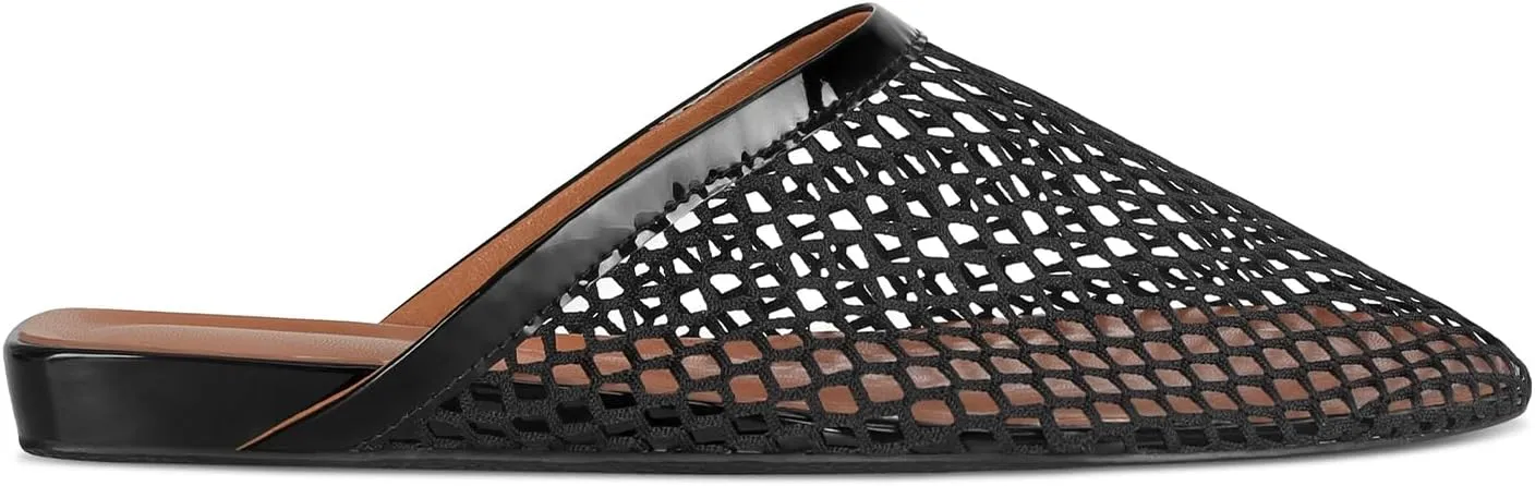 Mesh Ballet Flats for Women Buckle Strap Comfy Casual Office Fishnet Ballerina Flat Shoes