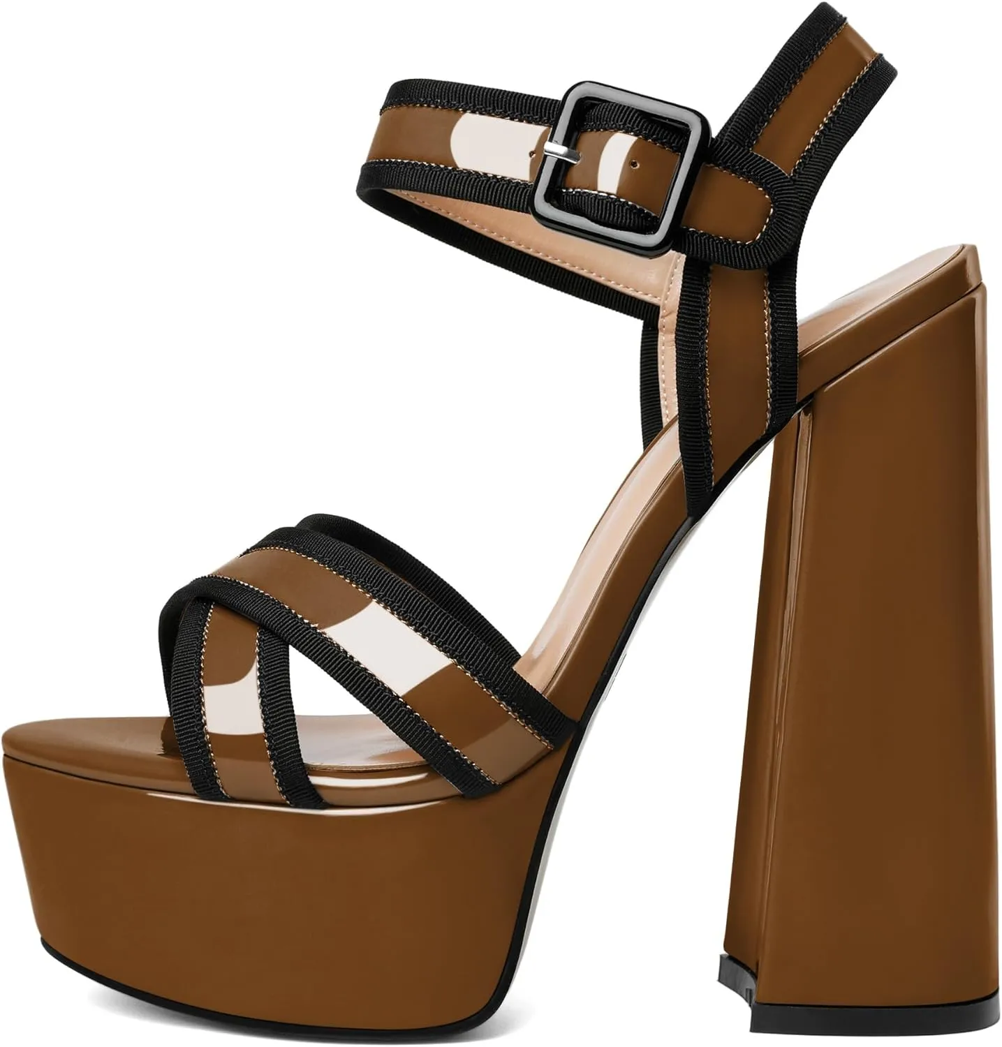 Mettesally Women's Chunky Platform Heels Open Toe Ankle Strap Block Heel Sandals Party Summer Shoes