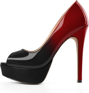 Mettesally Women's Peep Toe Platform Sandals Stiletto Heel Open Toe Pumps Party Dress Shoes
