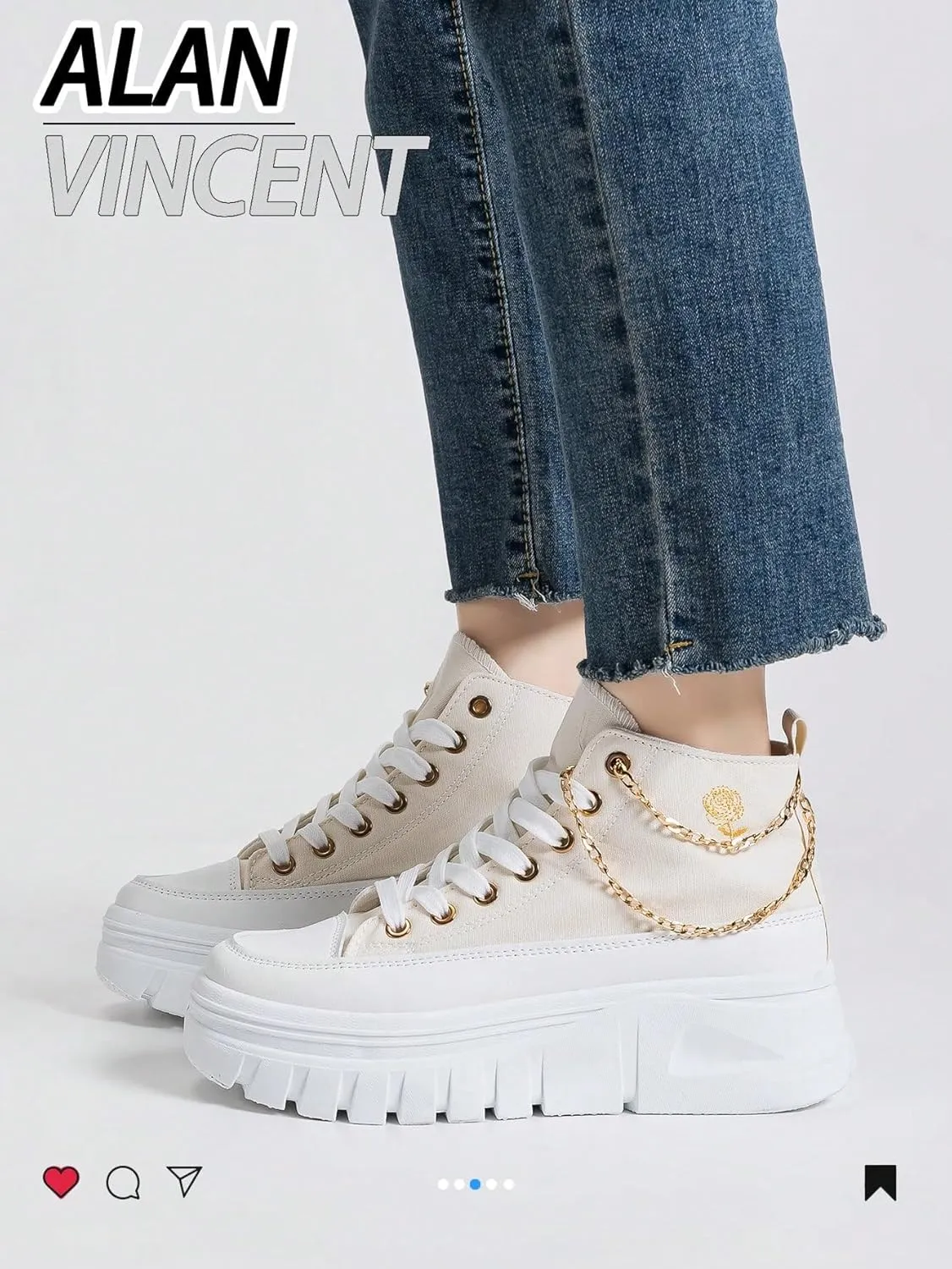 Minimalist Y2K Platform Sneakers Canvas Height Boost Board Shoes for Casual Streetwear Vacation Outfits with Silver Detachable Chain Unique Trendy Style