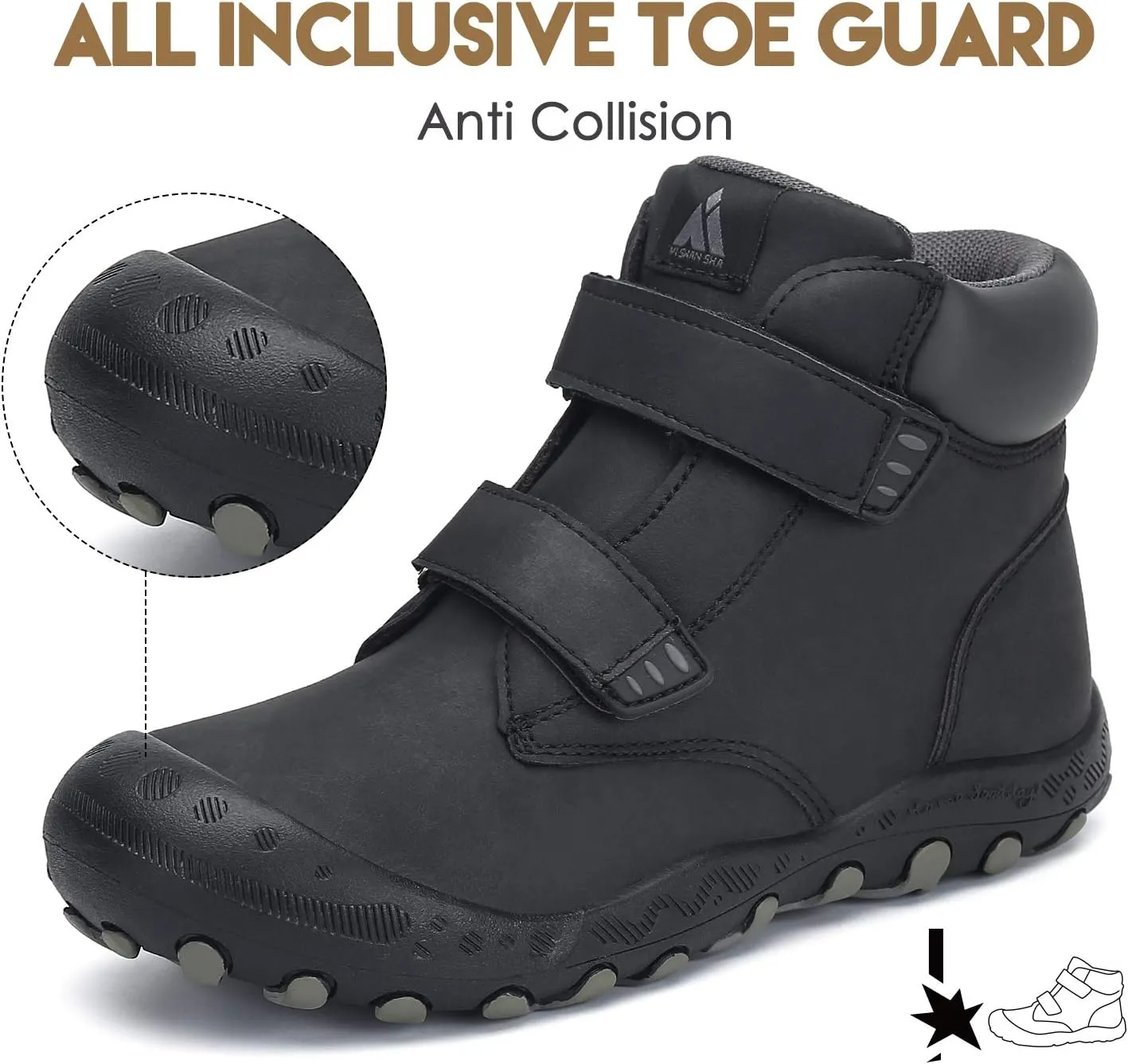 Mishansha Kids Hiking Boots Toddler Girls Boys Hiking Shoes Water-Resistant Anti-Collision Non-Slip Athletic Outdoor Trekking Boots