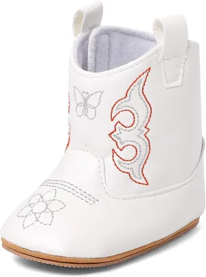 MK MATT KEELY Baby Boys Girls Cowboy Boots Infant Western Boots Toddler Soft Sole Non-Slip Round Toe Bootie Newborn First Walker Crib Shoes