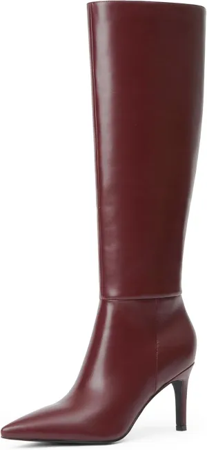 Modatope Knee High Boots Women Pointed Toe Tall Boots Stiletto High Heel Long Boots Side Zipper Dress Fashion Boots Shoes