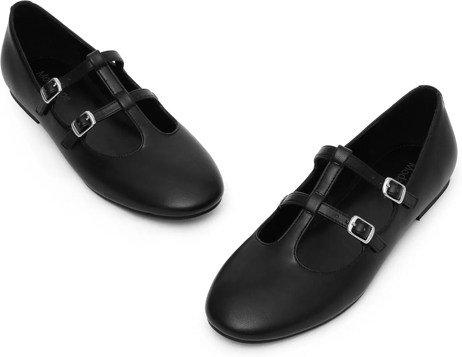 Modatope Mary Jane Flats for Women Ballet Flats Closed Round Toe Two Strap Casual Work Party