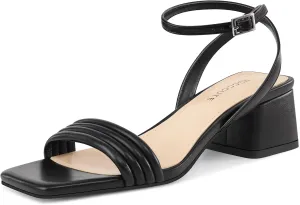 MUCCCUTE Women's Sandals Square Open Toe Strappy Heels for Women Ankle Strap 2 Inch Party Prom Dressy
