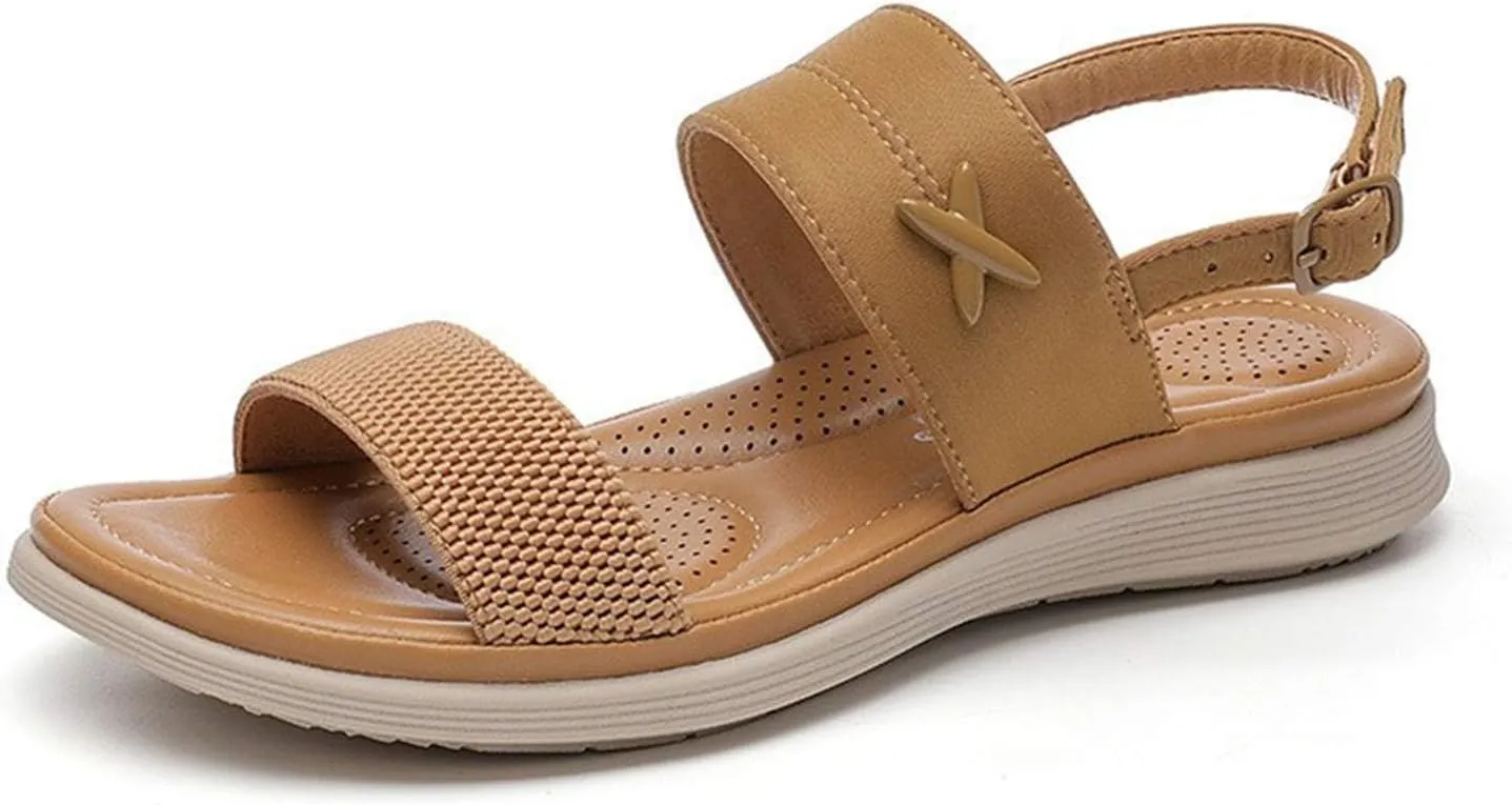 Neutral Sandals For Women Fashion Water Shoes Elastic Ankle Strap Bohemian Slide On Shoes Women Wedge Heel Sandals
