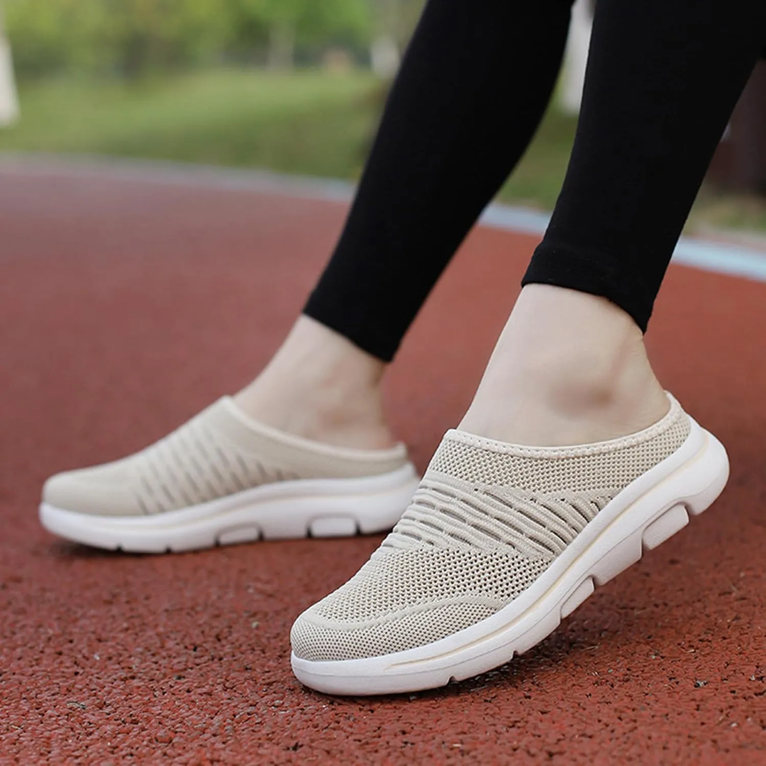 Non Slip Mules for Womens and Mens Mesh Breathable Soft Sole Slippers Arch Support Wedge Casual Comfortable Outdoor Sports Shoes