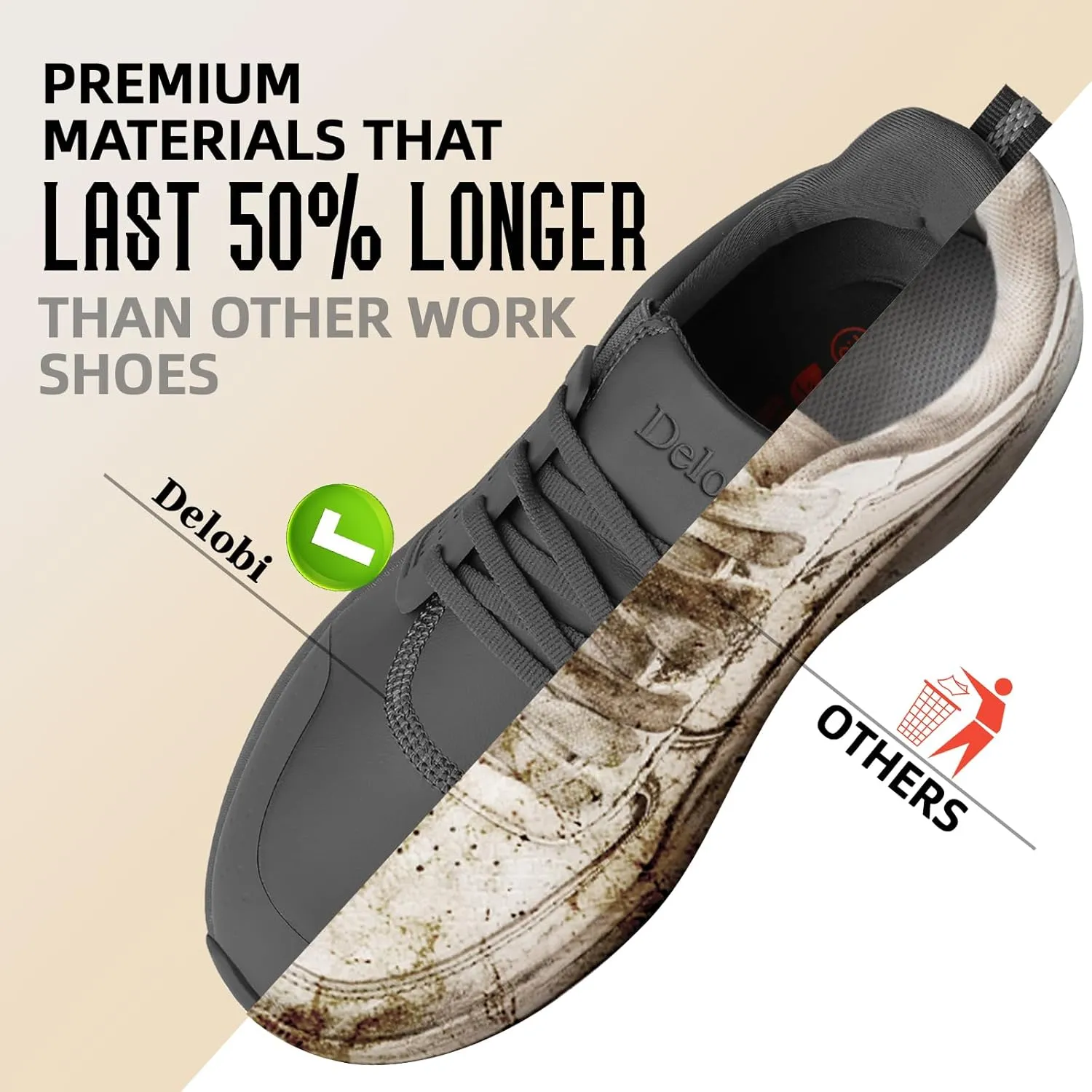 Non Slip Work Shoes for Men Slip Resistant Kitchen Shoe Waterproof Restaurant Chef Sneakers Food Service Hospital
