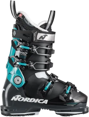 NORDICA Women's Easy-Flexing High-Performance Low Volume Gripwalk All-Mountain Promachine 95 Ski Boots, Black/Anthracite/Blue, 23.5