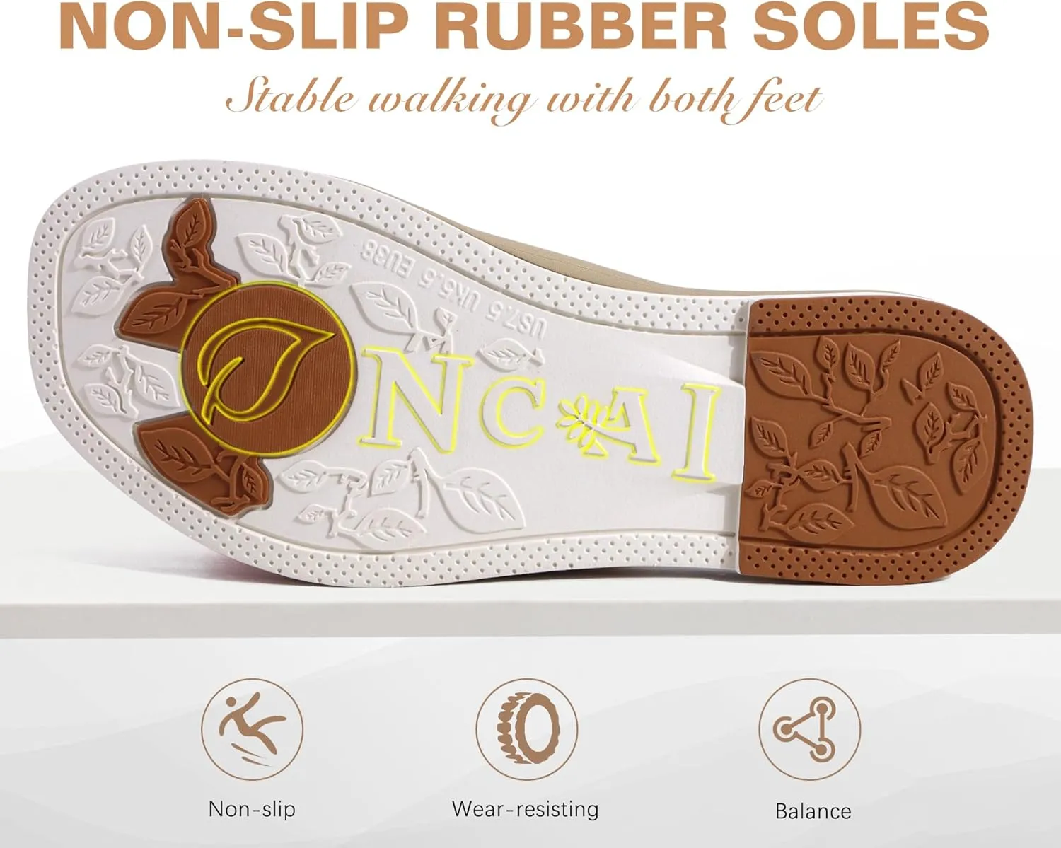 ONCAI Womens Sandals,Flat Dressy Square Toe Summer Beach Slides for Ladies Comfortable with Non-slip Rubber Soles Size US 6-11