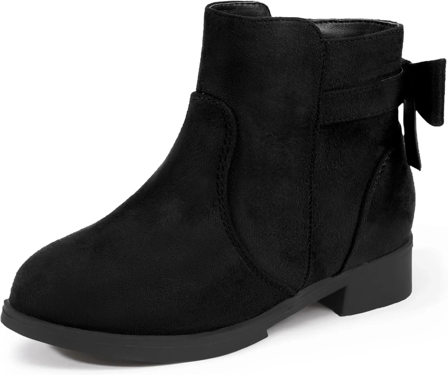 PANDANINJIA Girls Boots Toddler Kids Fashion Short Ankle Dress Bow Booties with Side Zipper Boots