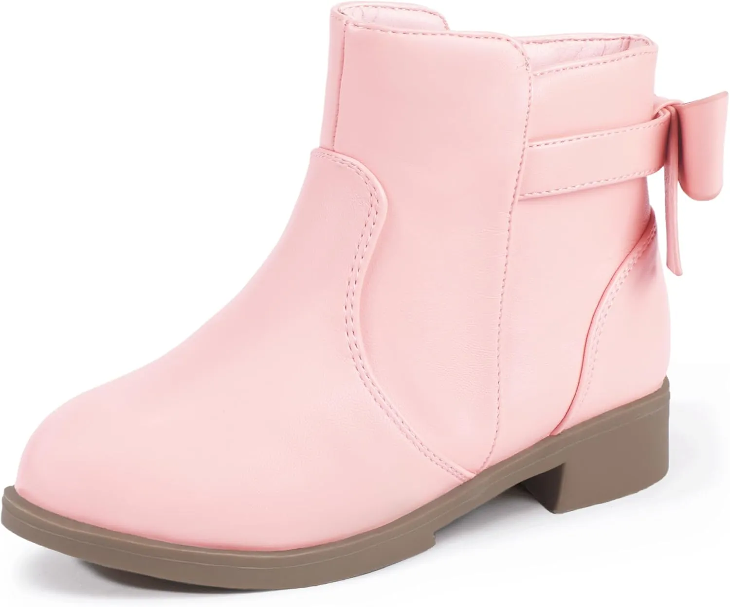 PANDANINJIA Girls Boots Toddler Kids Fashion Short Ankle Dress Bow Booties with Side Zipper Boots