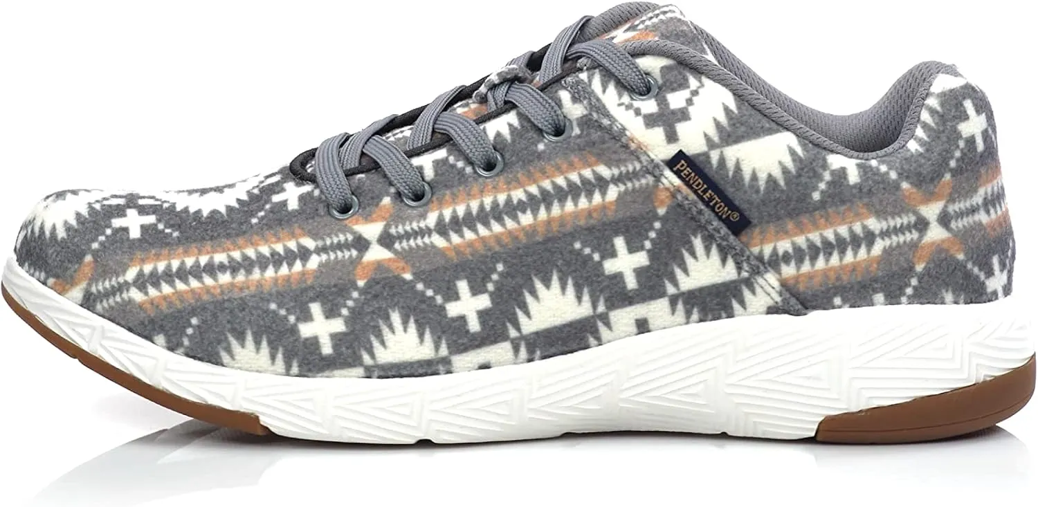 PENDLETON Women's Stratus Wool Sneakers – Wool Blend, Spider Rock Pattern, Lightweight Midsole