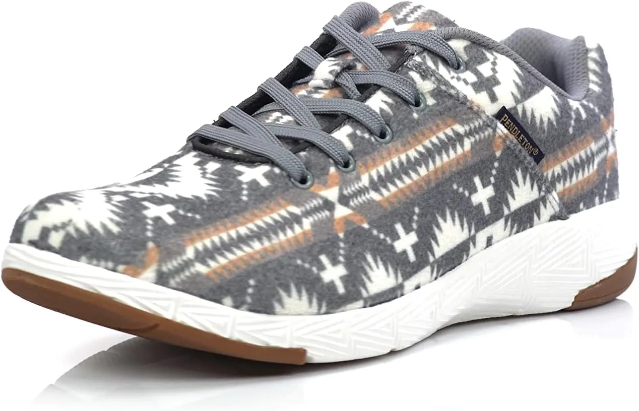 PENDLETON Women's Stratus Wool Sneakers – Wool Blend, Spider Rock Pattern, Lightweight Midsole