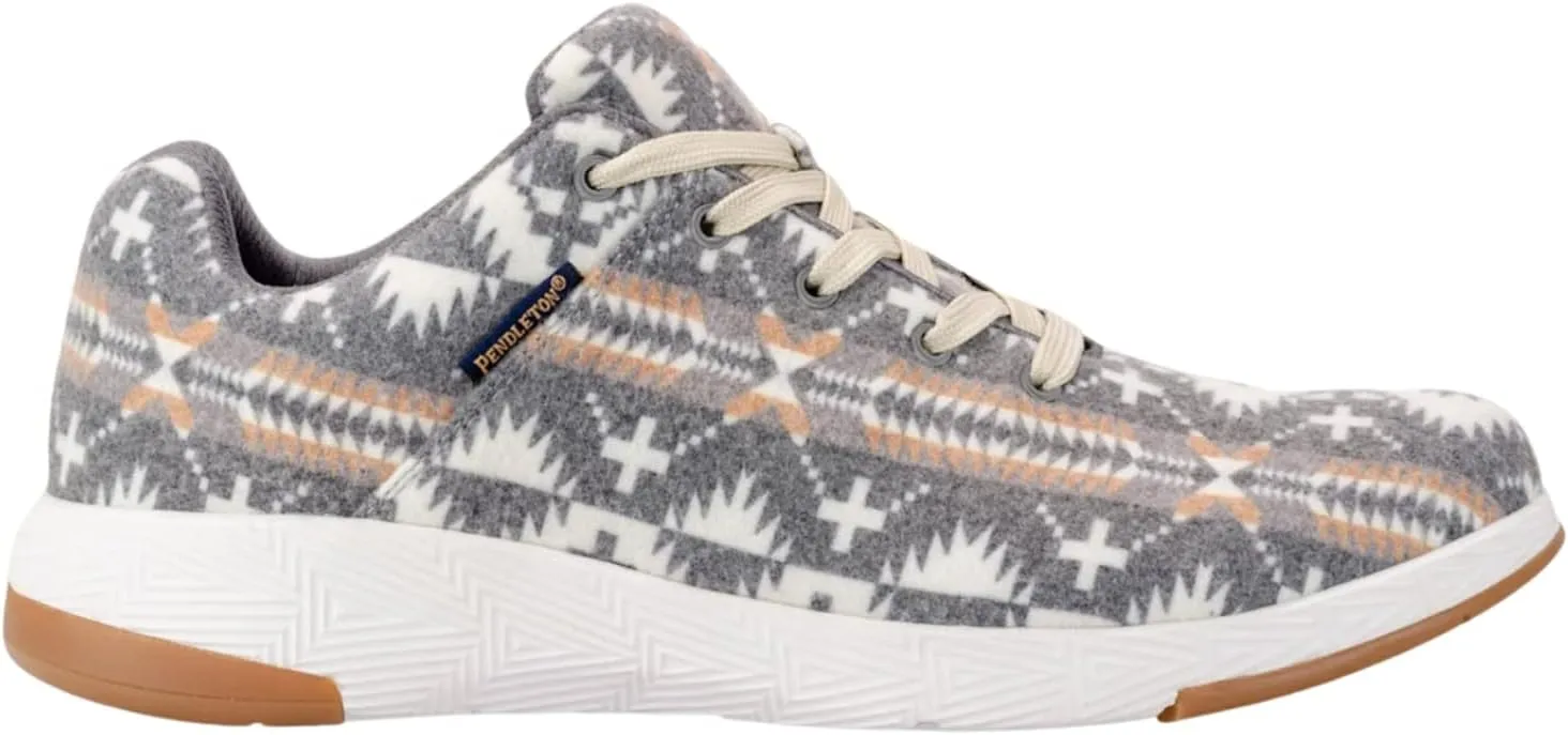 PENDLETON Women's Stratus Wool Sneakers – Wool Blend, Spider Rock Pattern, Lightweight Midsole