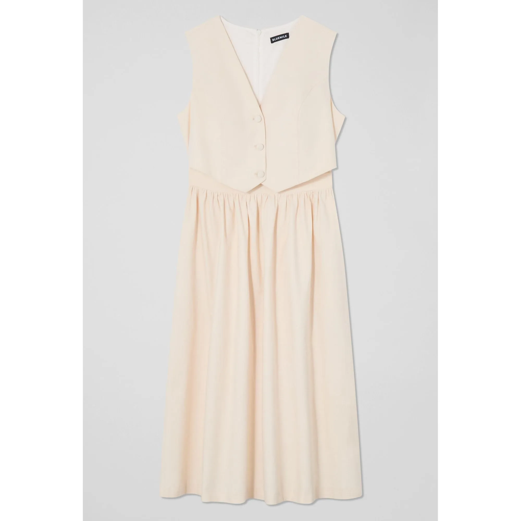 Pernille Cream Waistcoat Cotton Mix Dress