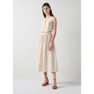 Pernille Cream Waistcoat Cotton Mix Dress