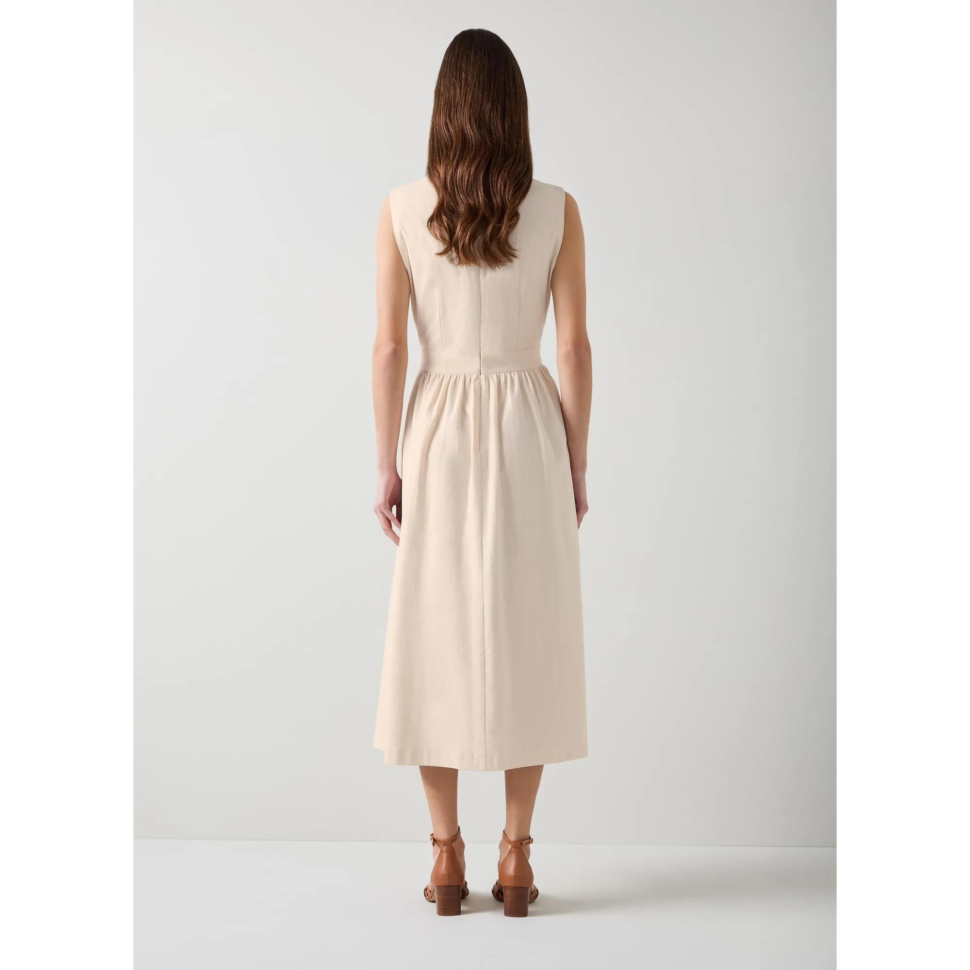 Pernille Cream Waistcoat Cotton Mix Dress