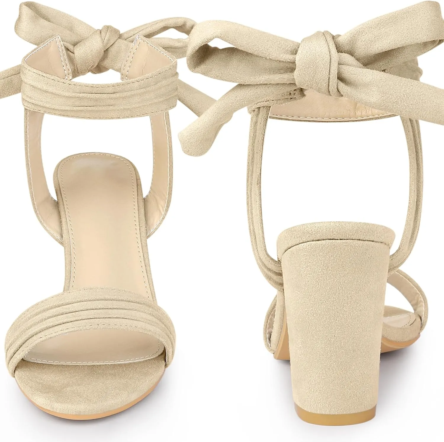 Perphy Open Toe Ankle Tie Back Chunky Heel Sandals for Women