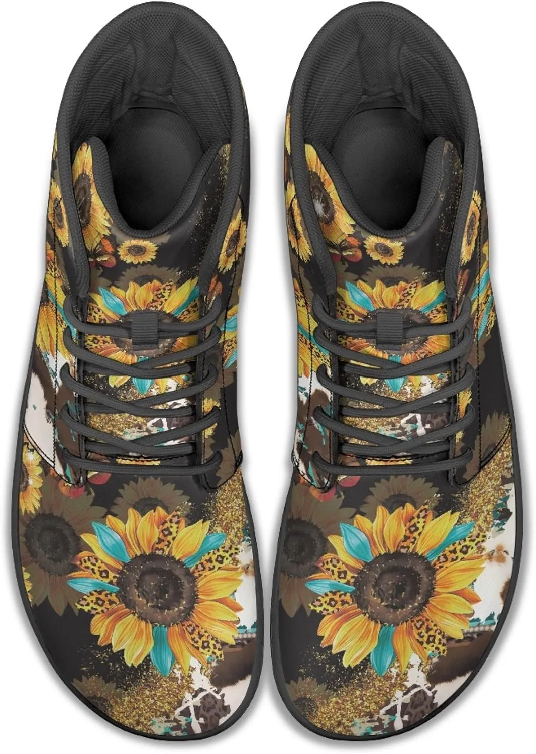 Personalized Print Sneakers for Men Women PU Leather High Top Barefoot Shoes