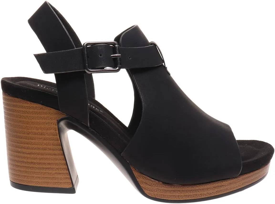 Pierre Dumas Women's Peep Toe Platform Chunky Heel Slingback Sandals