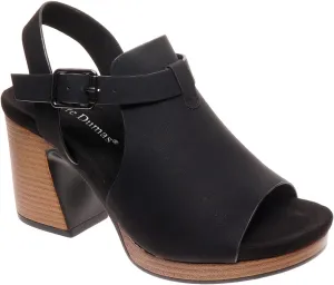 Pierre Dumas Women's Peep Toe Platform Chunky Heel Slingback Sandals