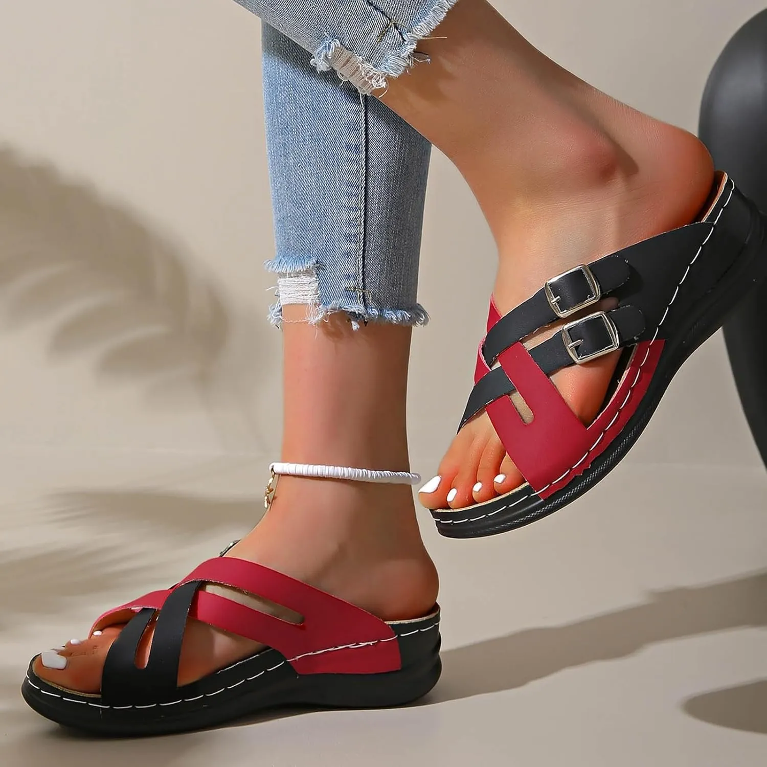 Platform Sandals Women Espadrille Wedge Casual Slippers Open Toe Dressy Heels Summer Slingback Wide Espadrilles Slip on Wedges Width Buckle Ankle Strap Flip Flops Walking Strappy Shoes 2025