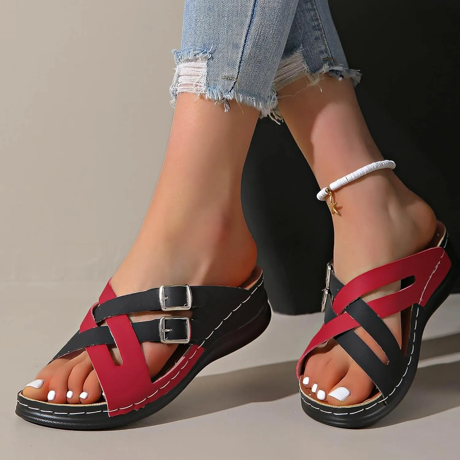 Platform Sandals Women Espadrille Wedge Casual Slippers Open Toe Dressy Heels Summer Slingback Wide Espadrilles Slip on Wedges Width Buckle Ankle Strap Flip Flops Walking Strappy Shoes 2025