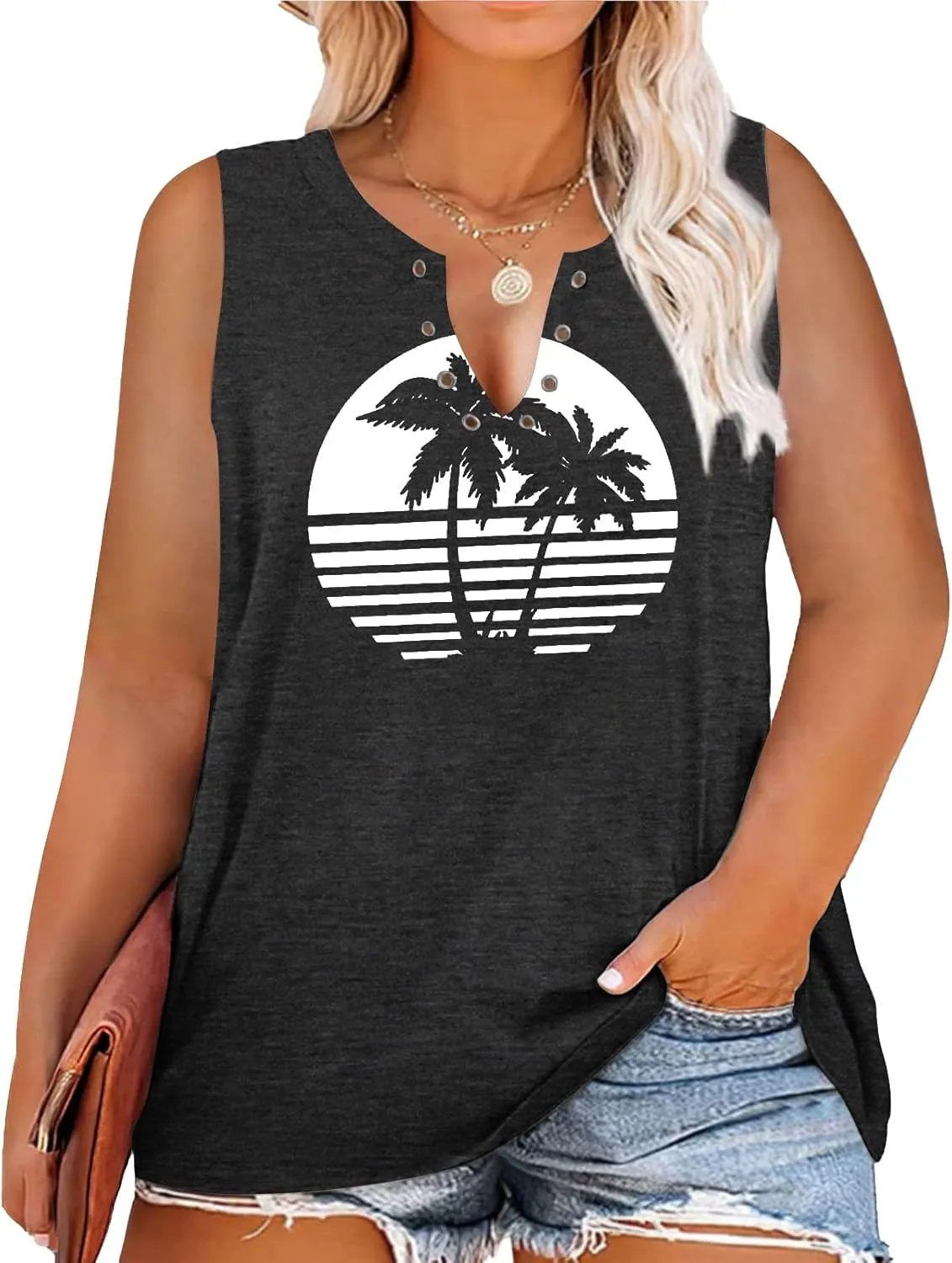 Plus Size Smooth As Tennessee Whiskey Shirt Women Ring Hole Sleeveless Sexy V-Neck Country Music Tank Top Tshirt