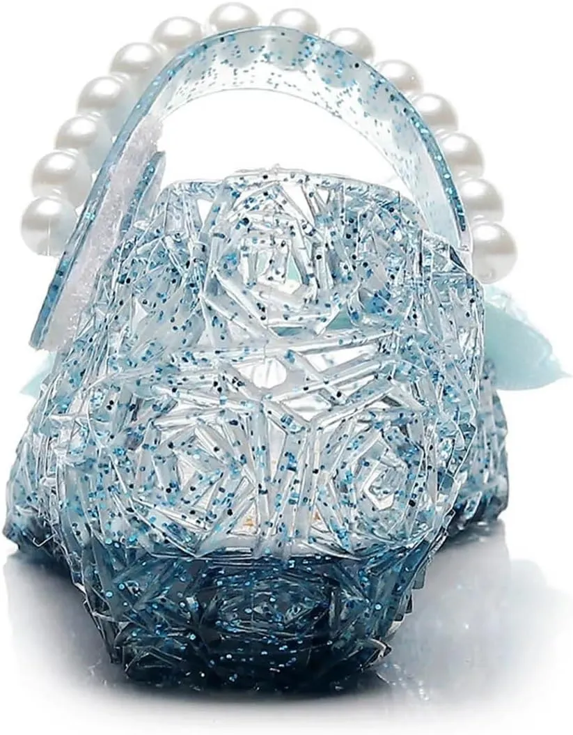 Princess Crystal Shoes for Girls Birthday Casual Sandals Shoes Jelly Shoes for Wedding Party Shoes(Red,31)