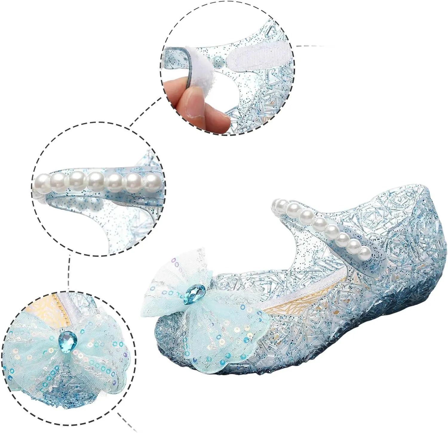 Princess Crystal Shoes for Girls Birthday Casual Sandals Shoes Jelly Shoes for Wedding Party Shoes(Red,31)