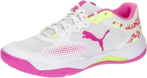 PUMA Men's Solarcourt RCT Football Boots, Puma White Ravish Fast Yellow, 10 Men